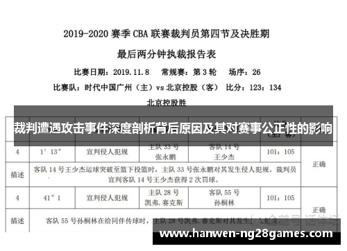 裁判遭遇攻击事件深度剖析背后原因及其对赛事公正性的影响